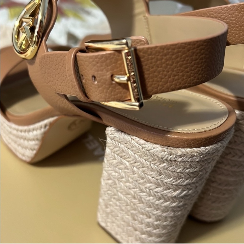 Michael Kors Camel Wedge Sandals - Picture 3 of 8